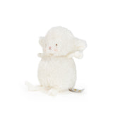 White plush toy sheep on a white background