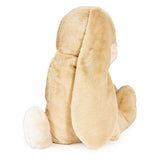 Beige plush monkey toy on a white background