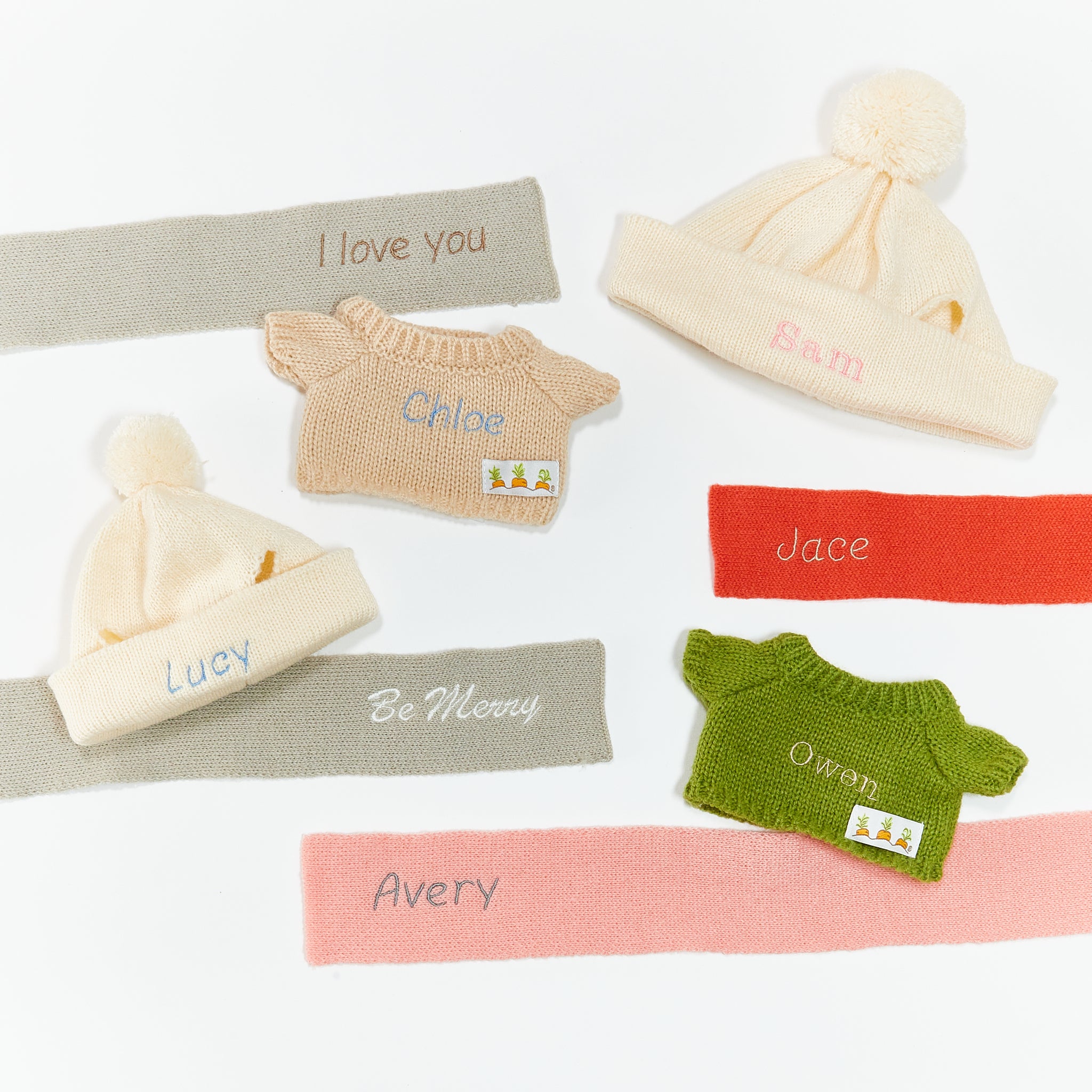 Wee Ittybit Bunny with Green Sweater-Stuffed Animal-SKU: - Bunnies By The Bay