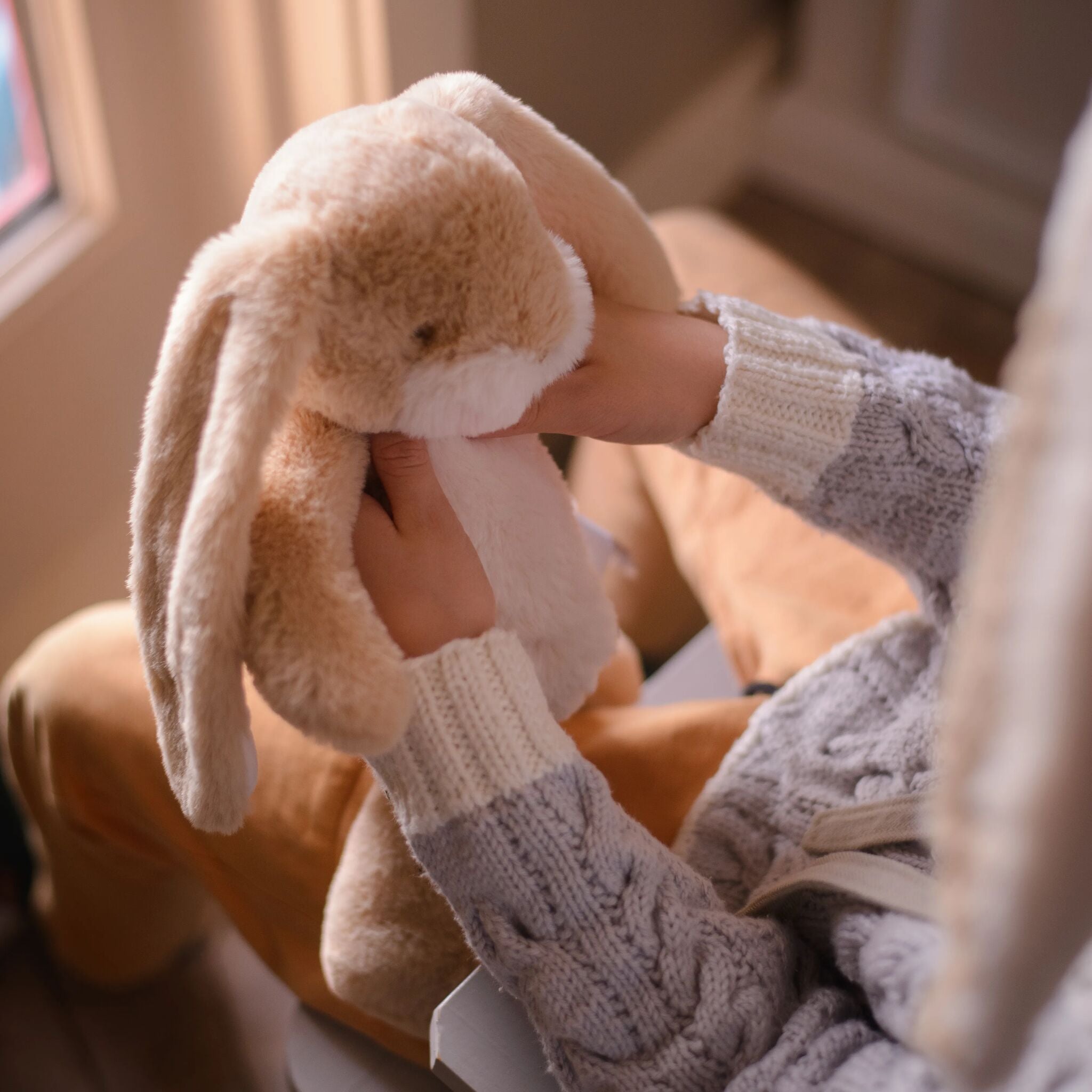 Little 12" Floppy Nibble Bunny - Almond Joy-Stuffed Animal-SKU: - Bunnies By The Bay