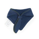 Blue bandana with green trim on a white background