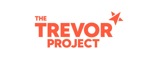 Logo of The Trevor Project with red text and a star icon on a white background