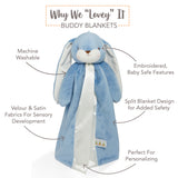 Nibble Buddy Blanket Blue - Lavender Lustre-Lovey - Buddy Blanket-SKU: 104453 - Bunnies By The Bay