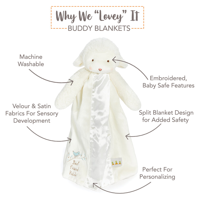 Kiddo the Lamb Buddy Blanket-Lovey - Buddy Blanket-SKU: 824711 - Bunnies By The Bay