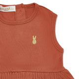 Kudaa Organic Tank Ruffle Waist Bunsuit - Paprika-Clothing-SKU: - Bunnies By The Bay