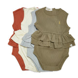 Kudaa Organic Tank Ruffle Waist Bunsuit - Paprika-Clothing-SKU: - Bunnies By The Bay