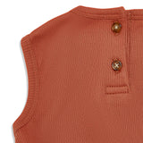 Kudaa Organic Tank Ruffle Waist Bunsuit - Paprika-Clothing-SKU: - Bunnies By The Bay