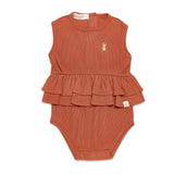 Kudaa Organic Tank Ruffle Waist Bunsuit - Paprika-Clothing-SKU: 910284 - Bunnies By The Bay