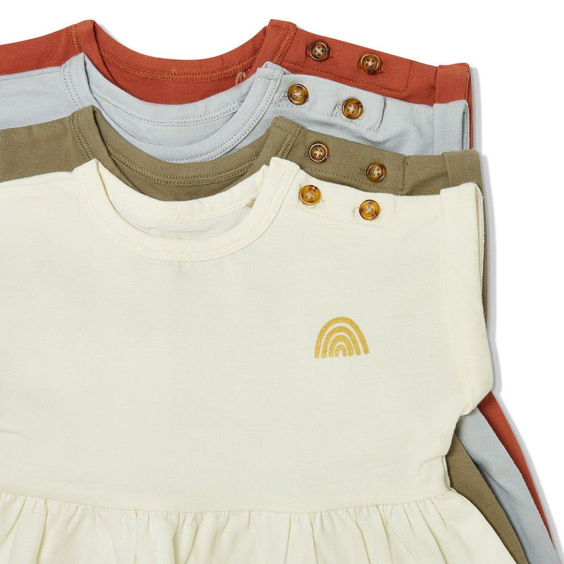 Kudaa Organic Short Sleeve Twirl Dress - Sugar Cookie-Clothing-SKU: - Bunnies By The Bay