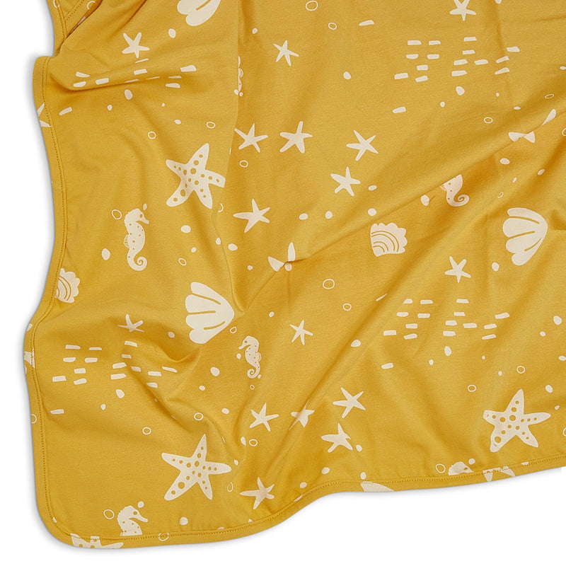 Kudaa Organic Print Receiving Blanket - Sunny Yellow-Clothing-SKU: 910212 - Bunnies By The Bay