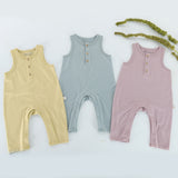 Kudaa Organic Button Tank Jumpsuit - Bay Blue-SKU: - Bunnies By The Bay