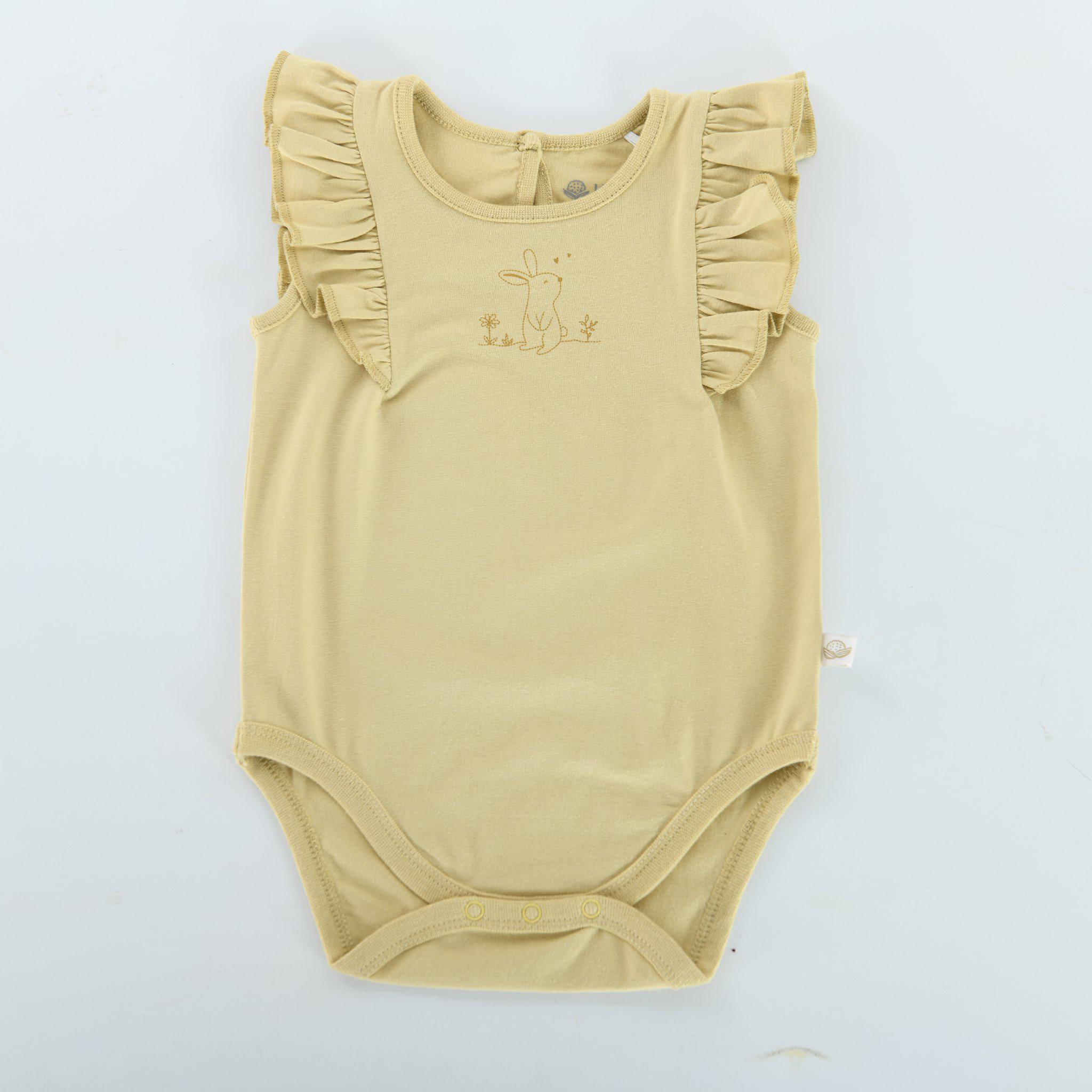 Kudaa Organic Frilly Bunsuit Green Tea Baby Clothes