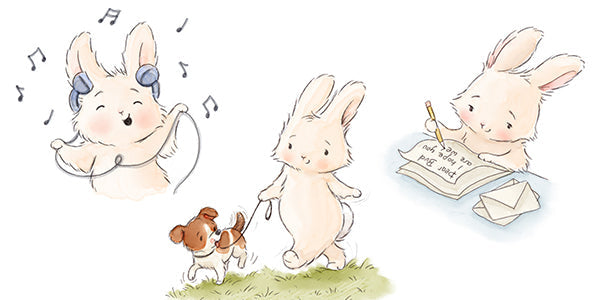 Bunnies doing kind things