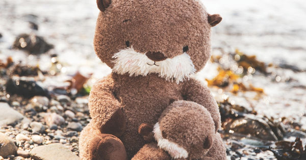 Bonding Activities for New Moms and Their Babies.   Stuffed Animal Otter holding a stuffed baby otter