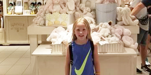 Little girl visiting FAO Schwarz