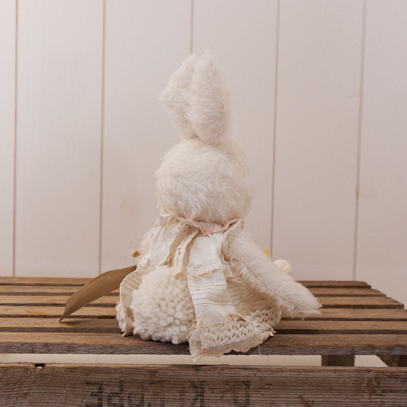 Hutch Studio - Miss Lovey Love Note - Hand-Crafted Curly Mohair Cream Bunny-Hutch Studio Original-SKU: - Bunnies By The Bay