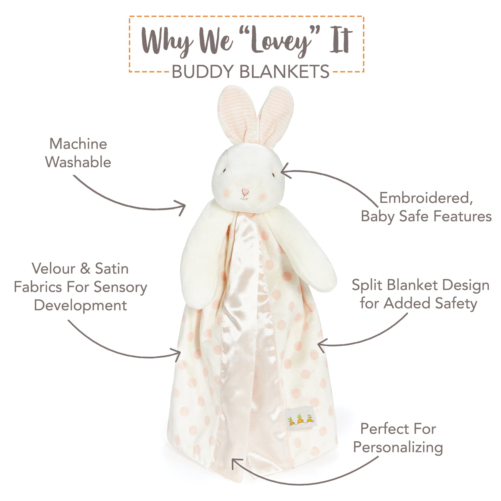 Blossom Dot Bunny Buddy Blanket