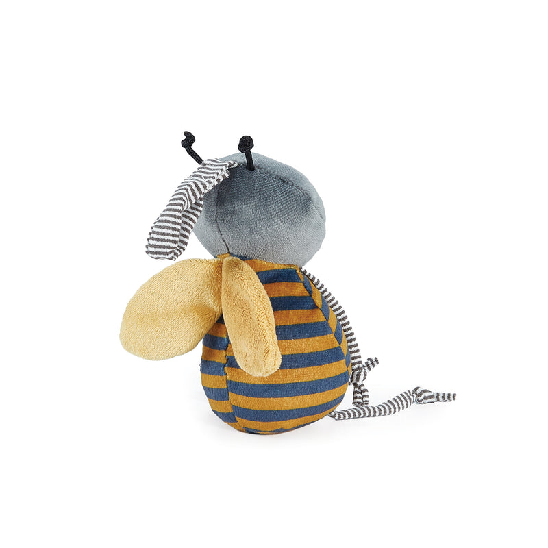 Etna Plush Buzzing Bees Toy - Cute Soft Mommy Bee Carrier Holds 4 Baby Bee Dolls, Squeeze Activated Sounds