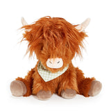 Bunnies by the Bay Hamish Highland Cow stuffed animal plush toy, front view, soft fur, personalized gift