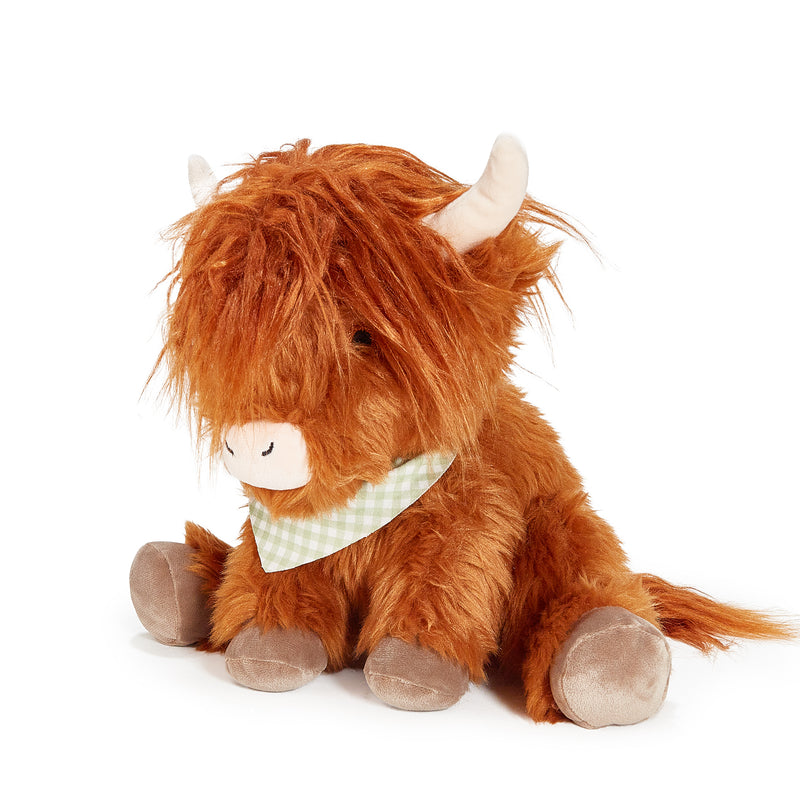 Bunnies by the Bay Hamish Highland Cow stuffed animal plush toy, side view, soft fur, personalized gift