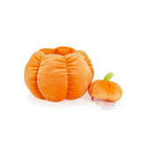 Orange plush pumpkin with a smaller pumpkin on a white background