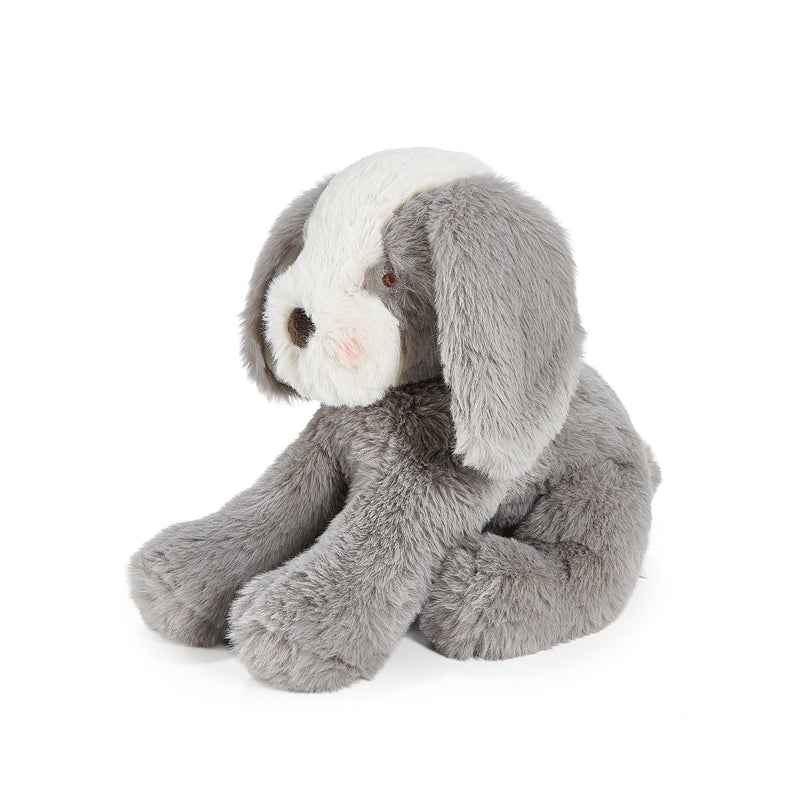 Bunnies by the Bay Little gray Mutt Puppy Dog stuffed animal plush toy, side view, baby safe, soft fur, Personalized Gift
