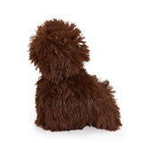 A brown plush sasquatch toy with shaggy fur, shown from the back on a clean white background.