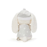 White plush toy with a soft texture on a white background