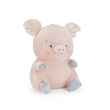 side view Pink Pig plush toy stuffed animal on a white background