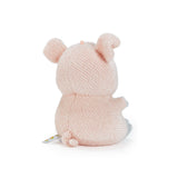 Back view Plush Pig stuffed animal toy with curly tail on a white background