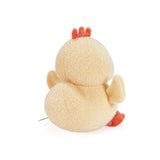Plush toy chicken on a white background