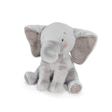 Plush elephant toy on a white background