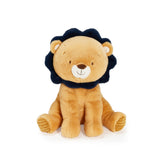 Plush lion toy on a white background