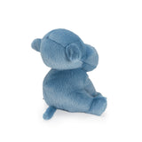 Blue plush hippo toy on a white background