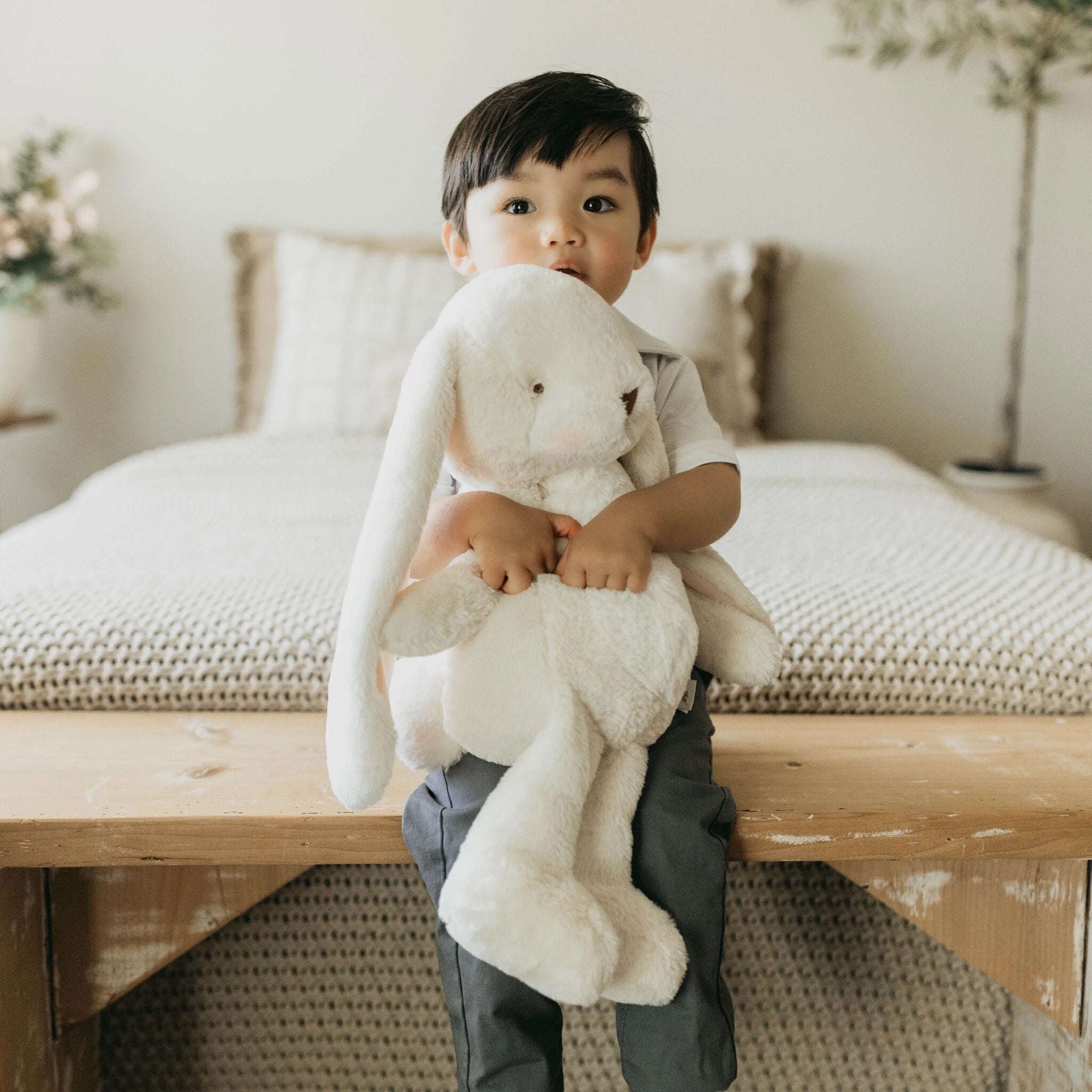 Big 20" Floppy Nibble Bunny – Cream-Stuffed Animal-SKU: - Bunnies By The Bay