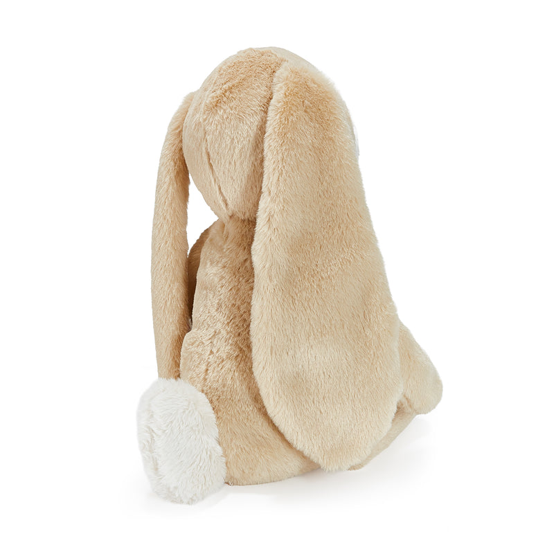 Beige plush toy with long ears on a white background