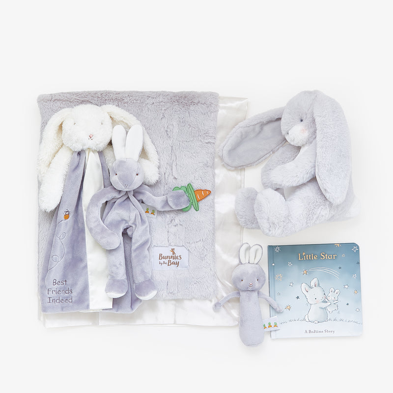 Bunnies Do Delight Gift Set - Bloom Gray-Baby Gift Sets-SKU: - Bunnies By The Bay