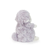 Fluffy lavender plush lamb on a white background