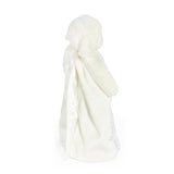 back view White lamb buddy blanket on a white background