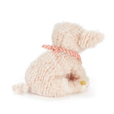Plush toy pig with a red checkered bandana on a white background