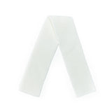 Flat lay White knit scarf on a white background