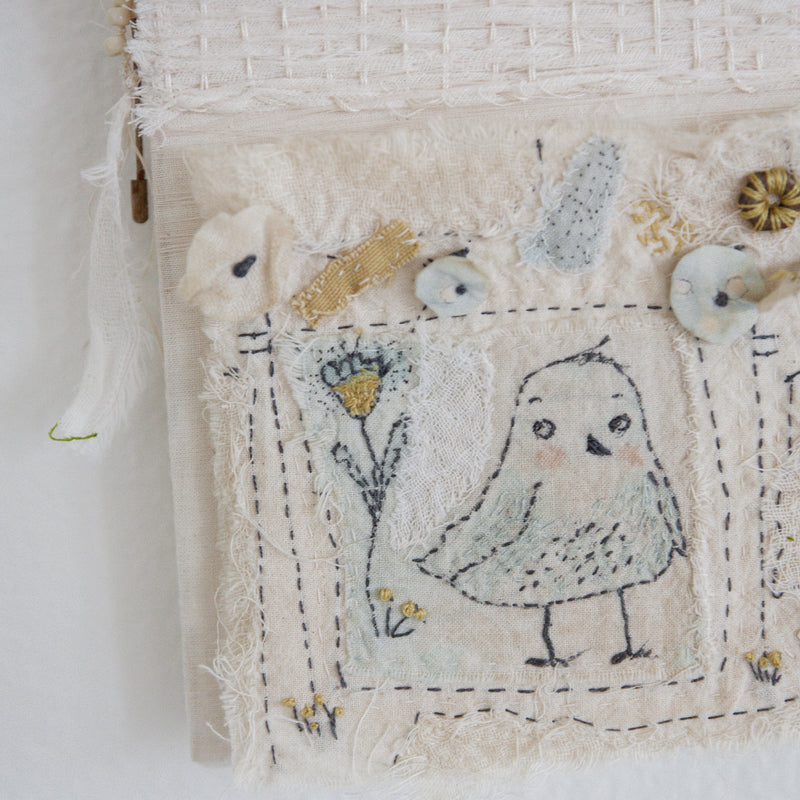 Hutch Studio - Birds the Word Fabric Art Collection | No Word From The Bird-Hutch Studio Original-SKU: - Bunnies By The Bay