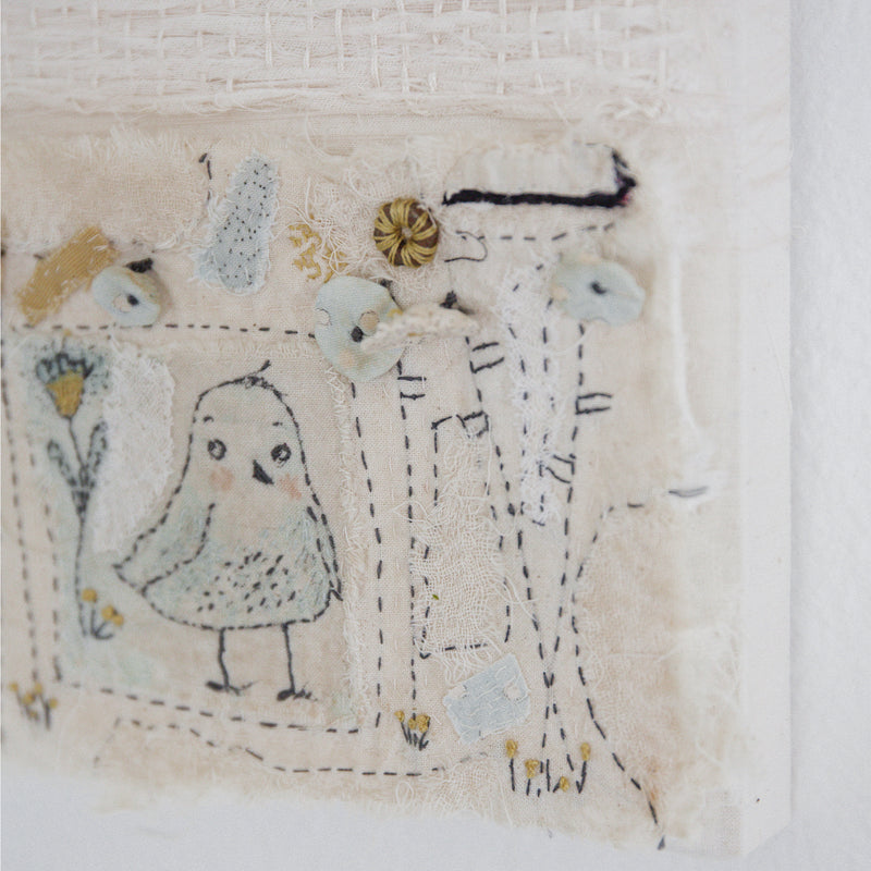 Hutch Studio - Birds the Word Fabric Art Collection | No Word From The Bird-Hutch Studio Original-SKU: - Bunnies By The Bay