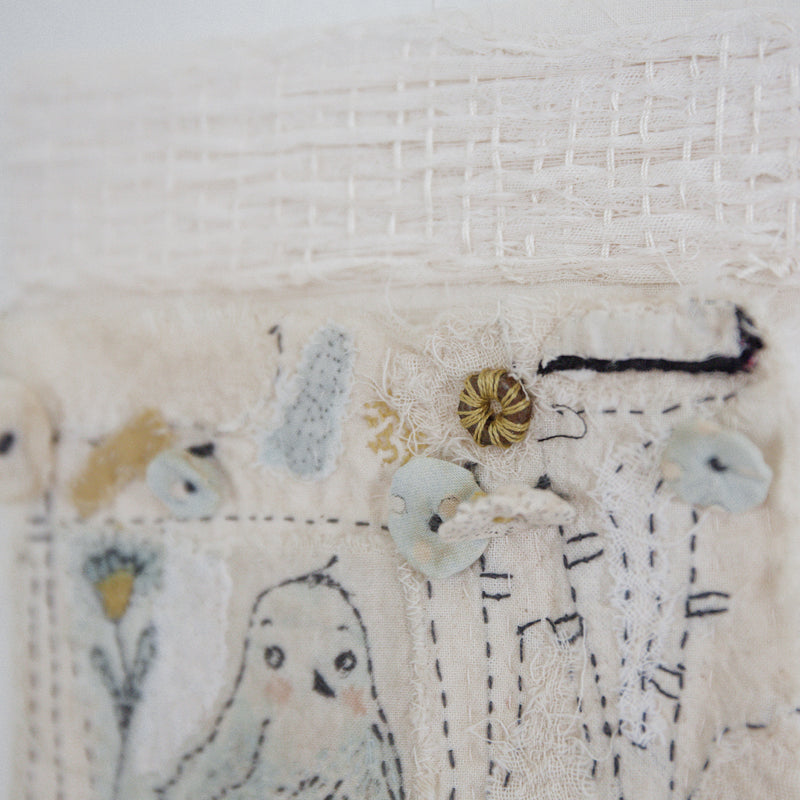 Hutch Studio - Birds the Word Fabric Art Collection | No Word From The Bird-Hutch Studio Original-SKU: - Bunnies By The Bay
