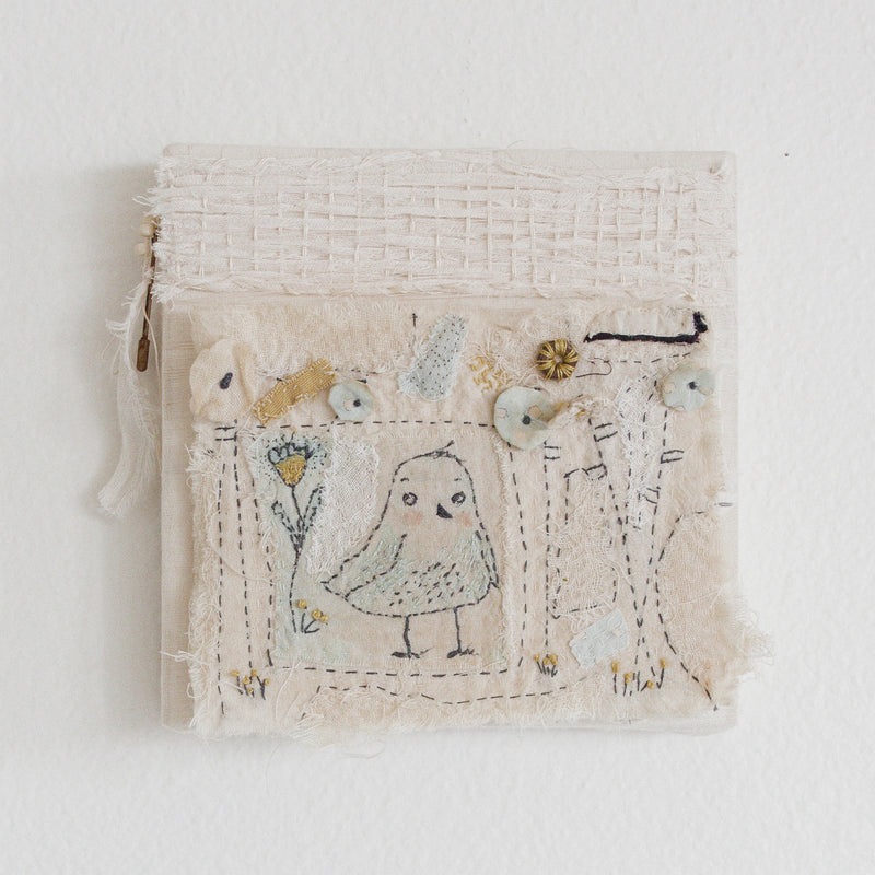 Hutch Studio - Birds the Word Fabric Art Collection | No Word From The Bird-Hutch Studio Original-SKU: - Bunnies By The Bay