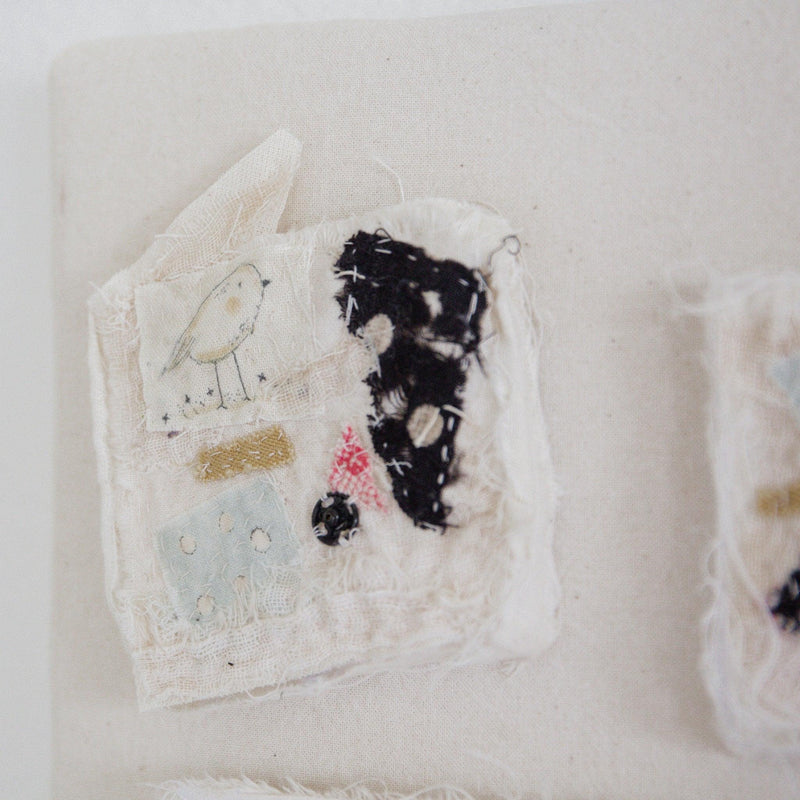 Hutch Studio - Birds the Word Fabric Art Collection | Three Wee Chichadee-Hutch Studio Original-SKU: - Bunnies By The Bay