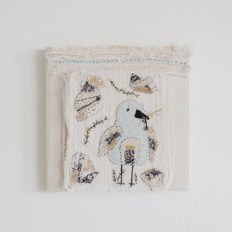 Hutch Studio - Birds the Word Fabric Art Collection | Early Bird-Hutch Studio Original-SKU: - Bunnies By The Bay