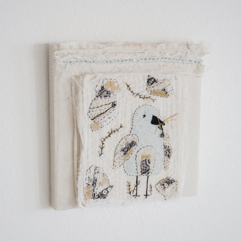 Hutch Studio - Birds the Word Fabric Art Collection | Early Bird-Hutch Studio Original-SKU: - Bunnies By The Bay