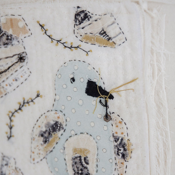 Hutch Studio - Birds the Word Fabric Art Collection | Early Bird-Hutch Studio Original-SKU: - Bunnies By The Bay