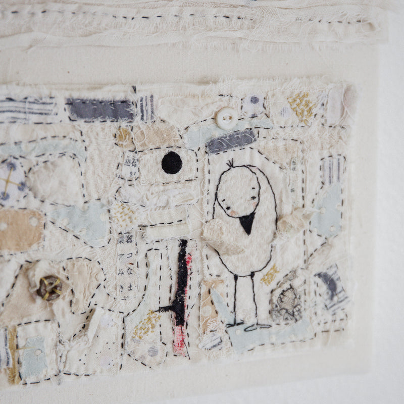 Hutch Studio - Birds the Word Fabric Art Collection | Where's the Worm?-Hutch Studio Original-SKU: - Bunnies By The Bay